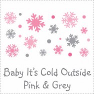 Baby It's Cold Outside Pink & Grey Baby Shower Invitations